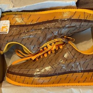 Nike Brown and Orange Quilted Sneakers